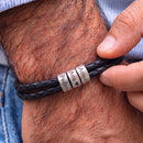 Pulseira Couro Personalizável - Aço Inoxidável | Gravação a Laser - Oferta Especial 50% OFF + Frete Grátis Somente Hoje!