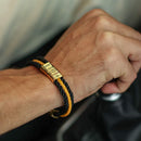 Pulseira Personalizada Masculina | Couro + Aço Inoxidável + Oferta especial de Natal + Frete Grátis!