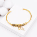 Pulseira Asas de Anjo Personalizável -  Minha Família - Gravação a Laser - Banhado a ouro | Oferta Especial ♥