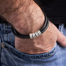Pulseira Couro Personalizável - Aço Inoxidável | Gravação a Laser - Oferta Especial 50% OFF + Frete Grátis Somente Hoje!