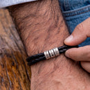 Pulseira Couro Personalizável - Aço Inoxidável | Gravação a Laser - Oferta Especial 50% OFF + Frete Grátis Somente Hoje!