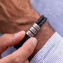 Pulseira Couro Personalizável - Aço Inoxidável | Gravação a Laser - Oferta Especial 50% OFF + Frete Grátis Somente Hoje!