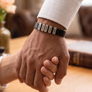 Pulseira Personalizada - Couro + Aço Inox - Gravação a laser - Oferta especial 50% off + Frete Grátis somente hoje!